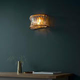 Wychford Warm Concave 2 Light Wall Light - Brushed Brass Clear