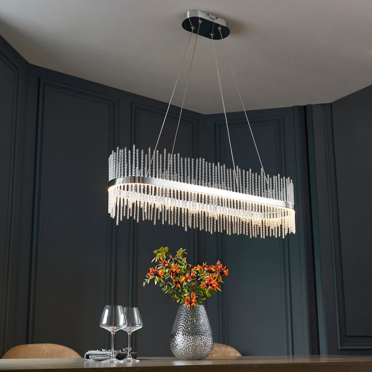 Rookhurst Rod Linear Pendant - Chrome