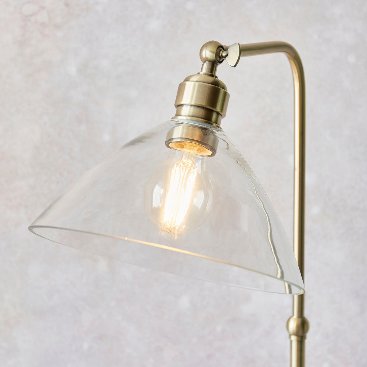 Vellmere Floor Lamp - Clear Antique Brass