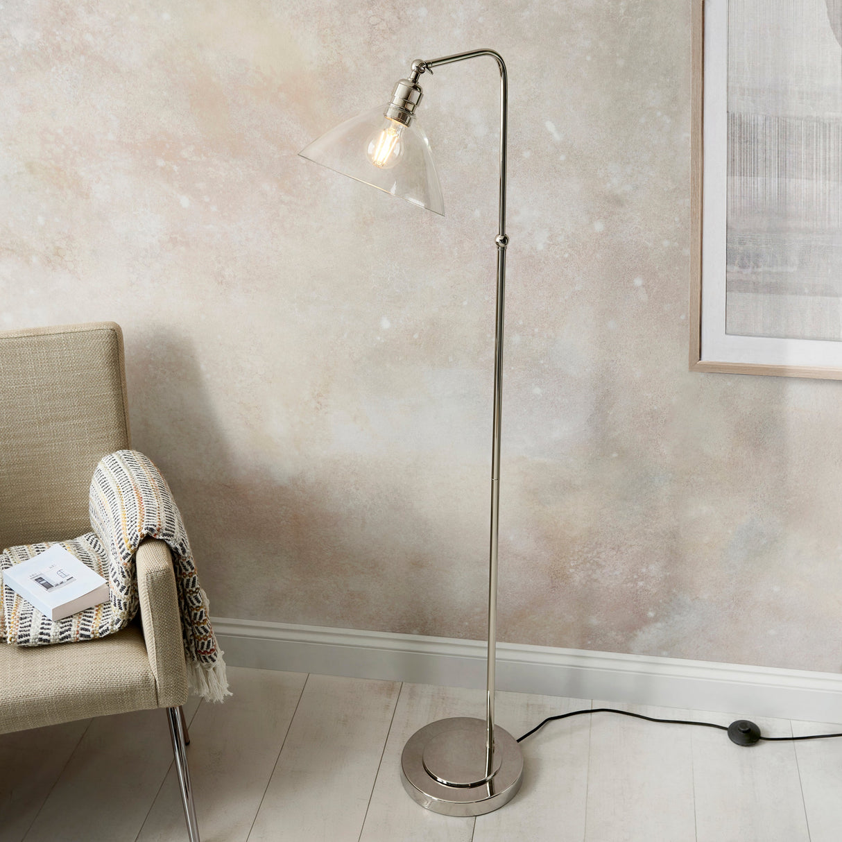 Vellmere Floor Lamp - Clear Bright Nickel