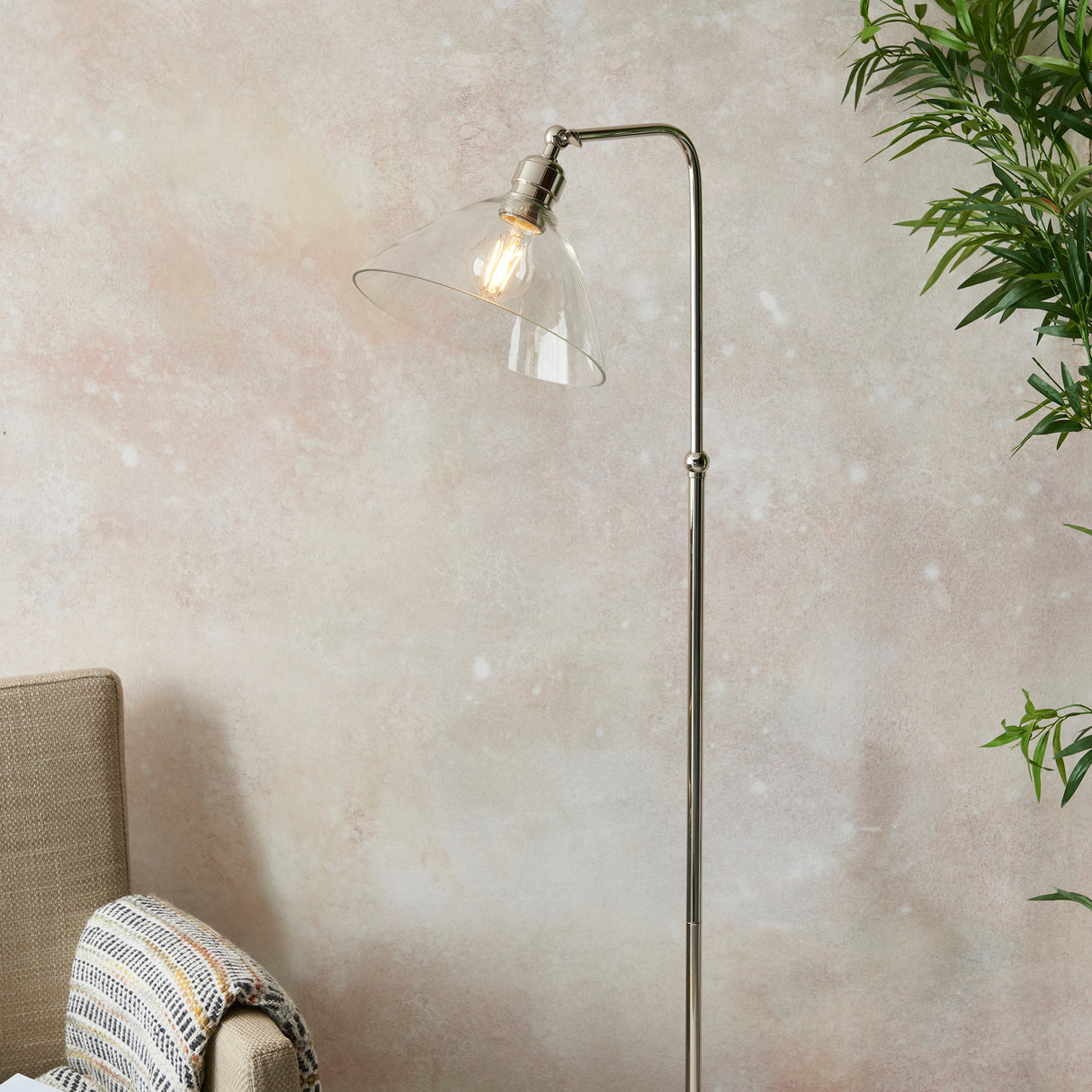 Vellmere Floor Lamp - Clear Bright Nickel