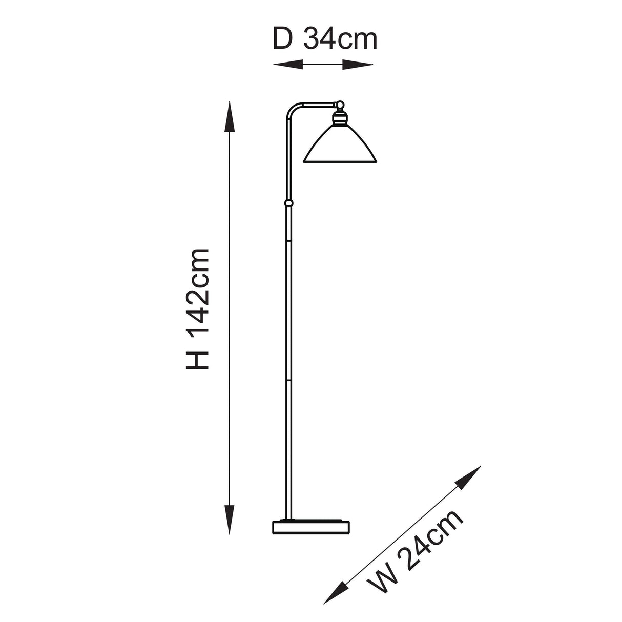 Vellmere Floor Lamp - Clear Bright Nickel