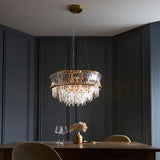Wychford Warm Concave 9 Light Pendant - Brushed Brass Clear