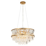 Wychford Warm Concave 9 Light Pendant - Brushed Brass Clear
