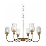 Wraymoor 6 Light Pendant - Antique Brass Clear