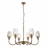 Wraymoor 6 Light Pendant - Antique Brass Clear