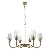 Wraymoor 6 Light Pendant - Antique Brass Clear