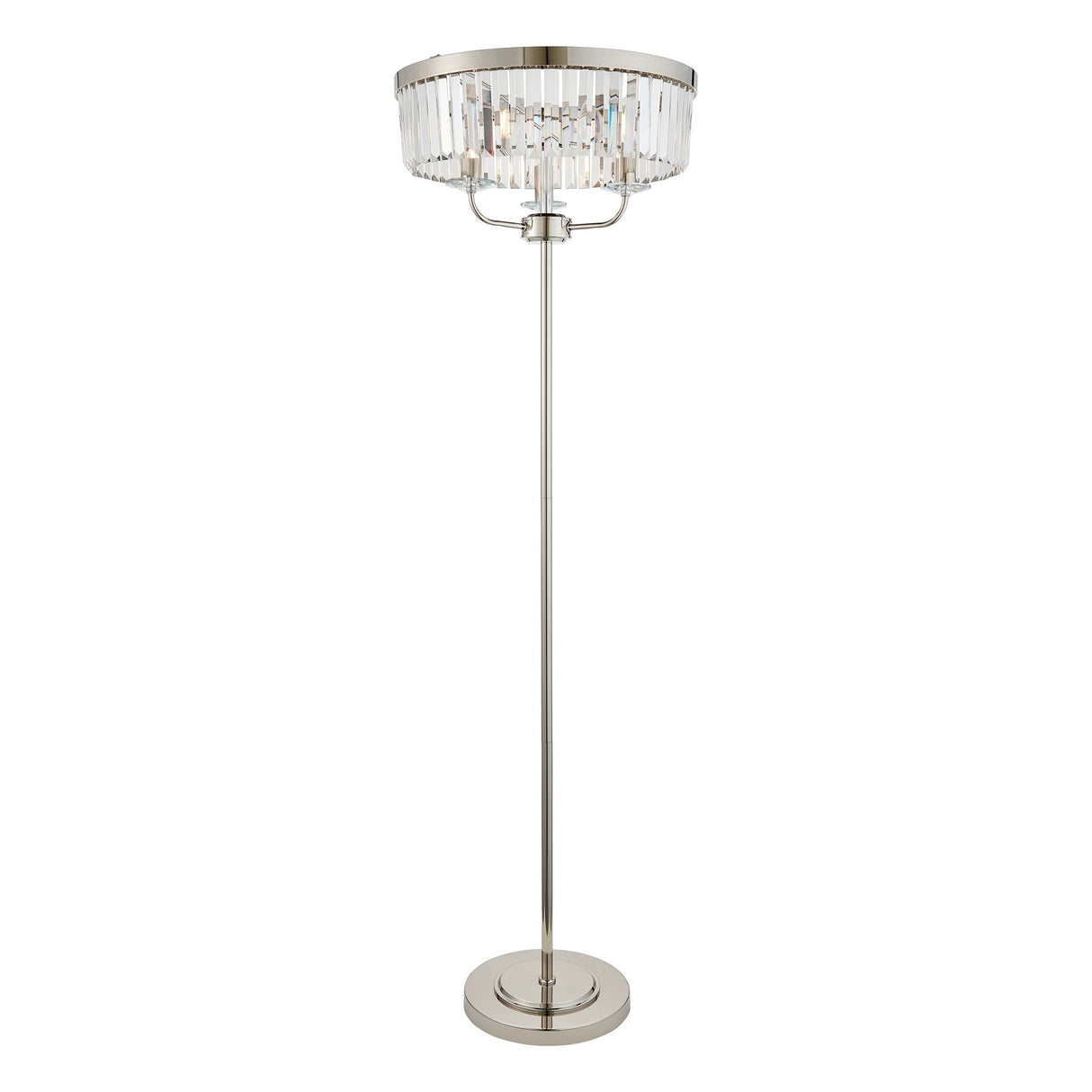 Calverdale Cut Floor Lamp - Bright Nickel
