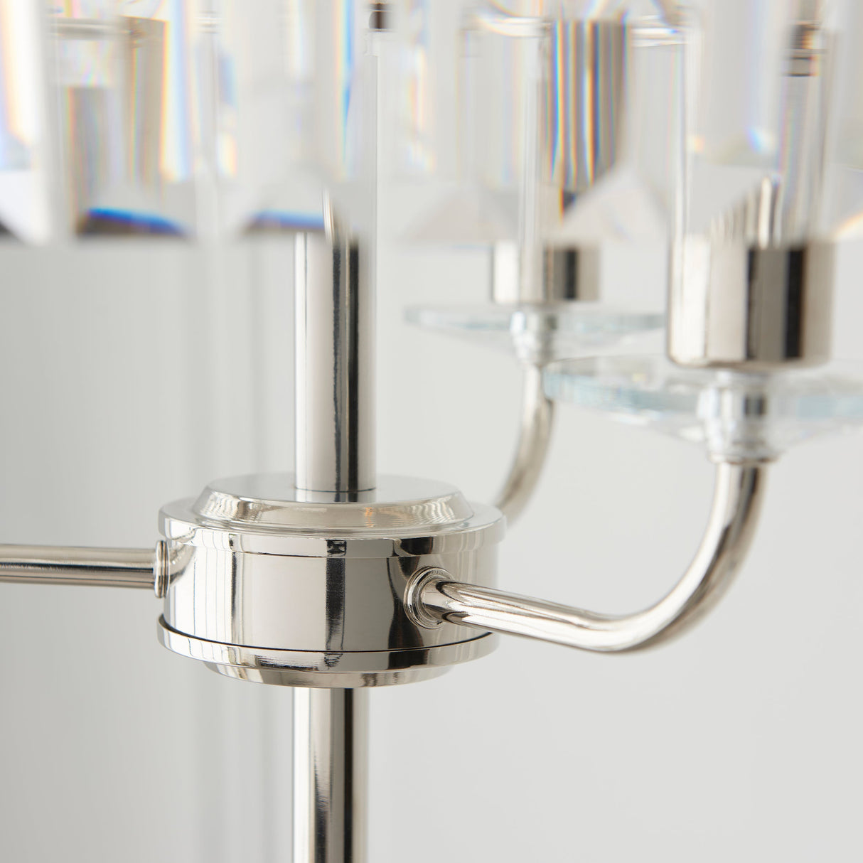 Calverdale Cut Floor Lamp - Bright Nickel