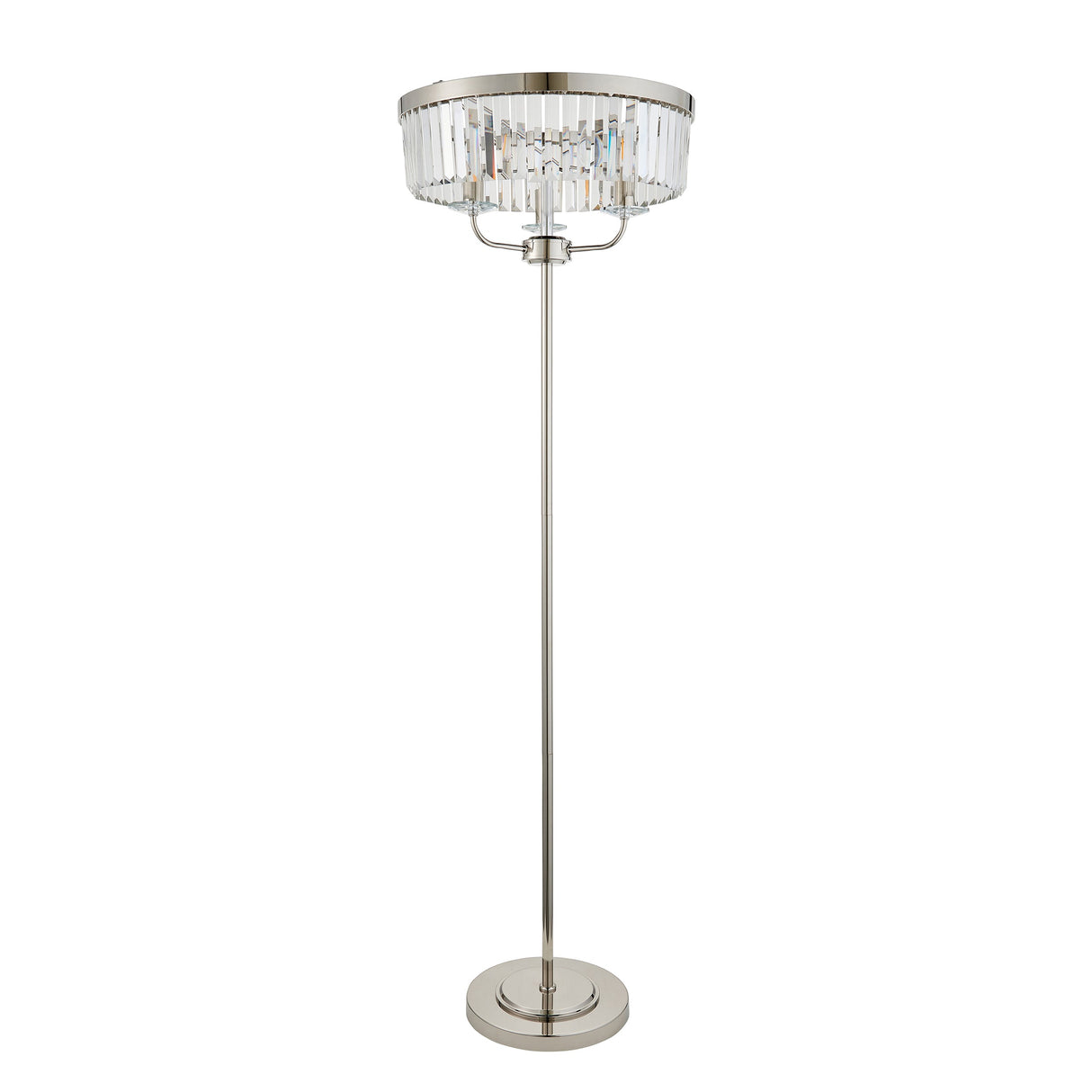 Calverdale Cut Floor Lamp - Bright Nickel