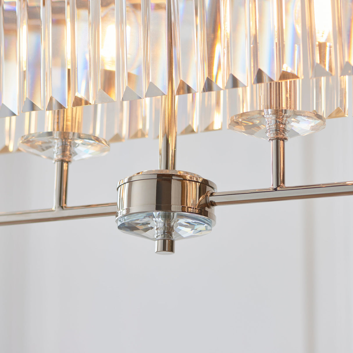 Calverdale Cut Linear 4 Light Pendant - Bright Nickel