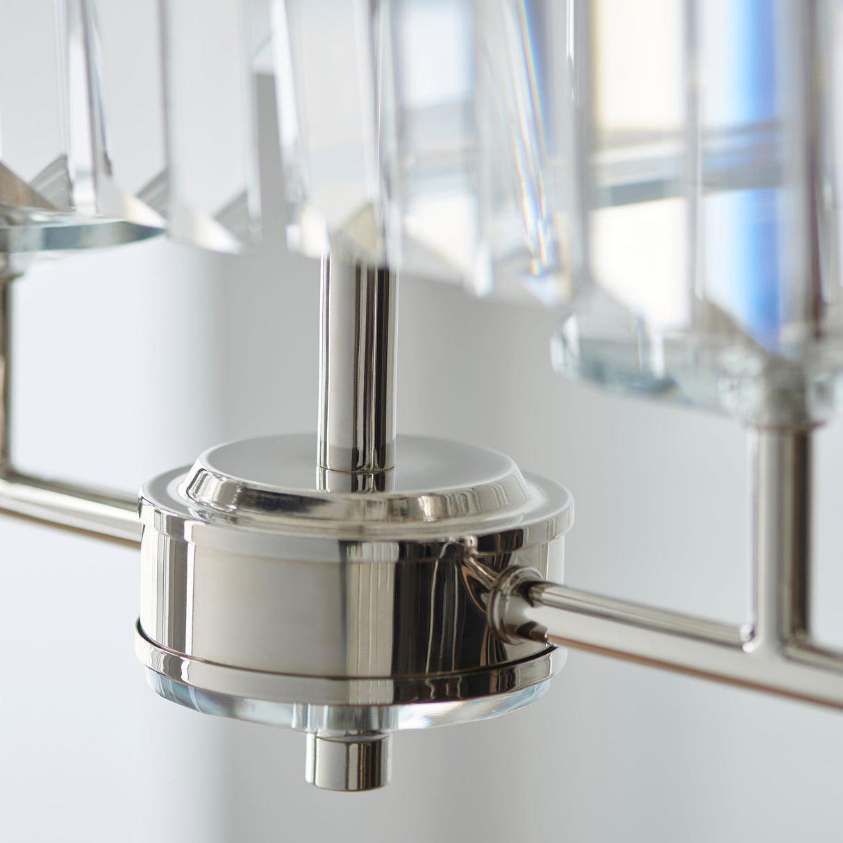 Calverdale Cut Linear 4 Light Pendant - Bright Nickel