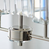 Calverdale Cut Linear 4 Light Pendant - Bright Nickel