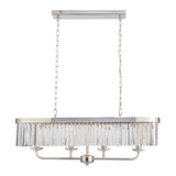 Calverdale Cut Linear 4 Light Pendant - Bright Nickel
