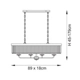 Calverdale Cut Linear 4 Light Pendant - Bright Nickel