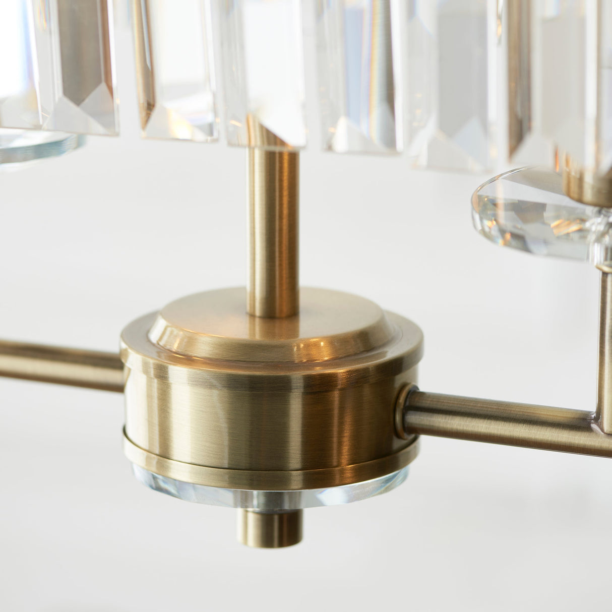 Calverdale Cut Linear 4 Light Pendant - Antique Brass