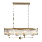 Calverdale Cut Linear 4 Light Pendant - Antique Brass