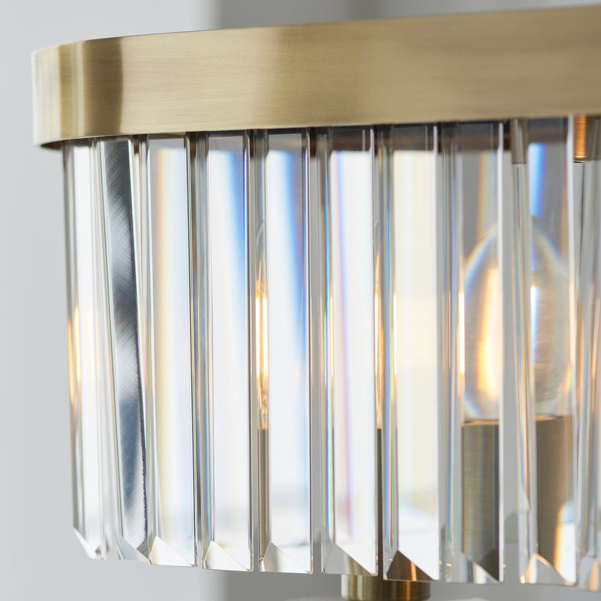 Calverdale Cut Linear 4 Light Pendant - Antique Brass