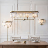 Calverdale Cut Linear 4 Light Pendant - Antique Brass