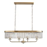 Calverdale Cut Linear 4 Light Pendant - Antique Brass
