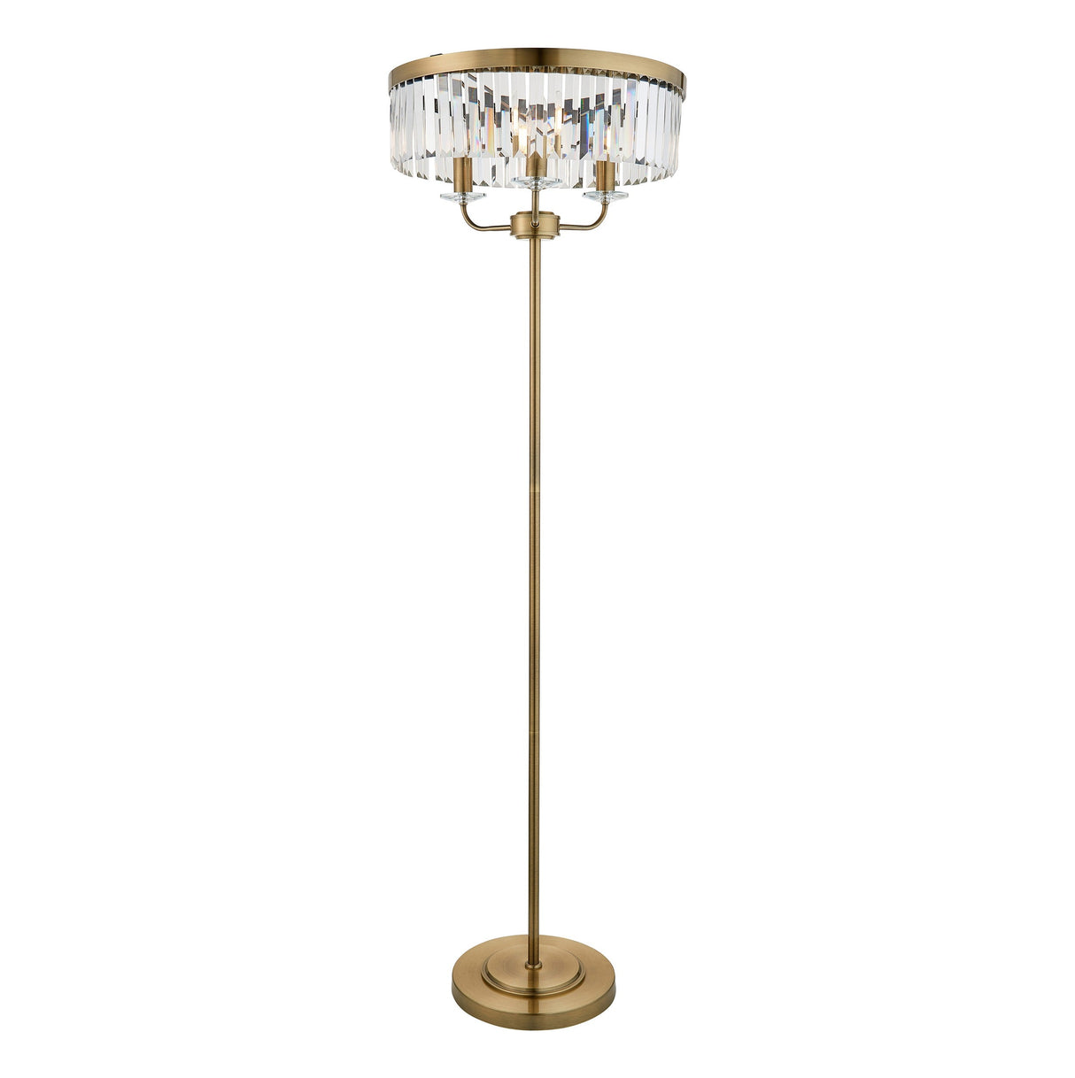 Calverdale Cut Floor Lamp - Antique Brass
