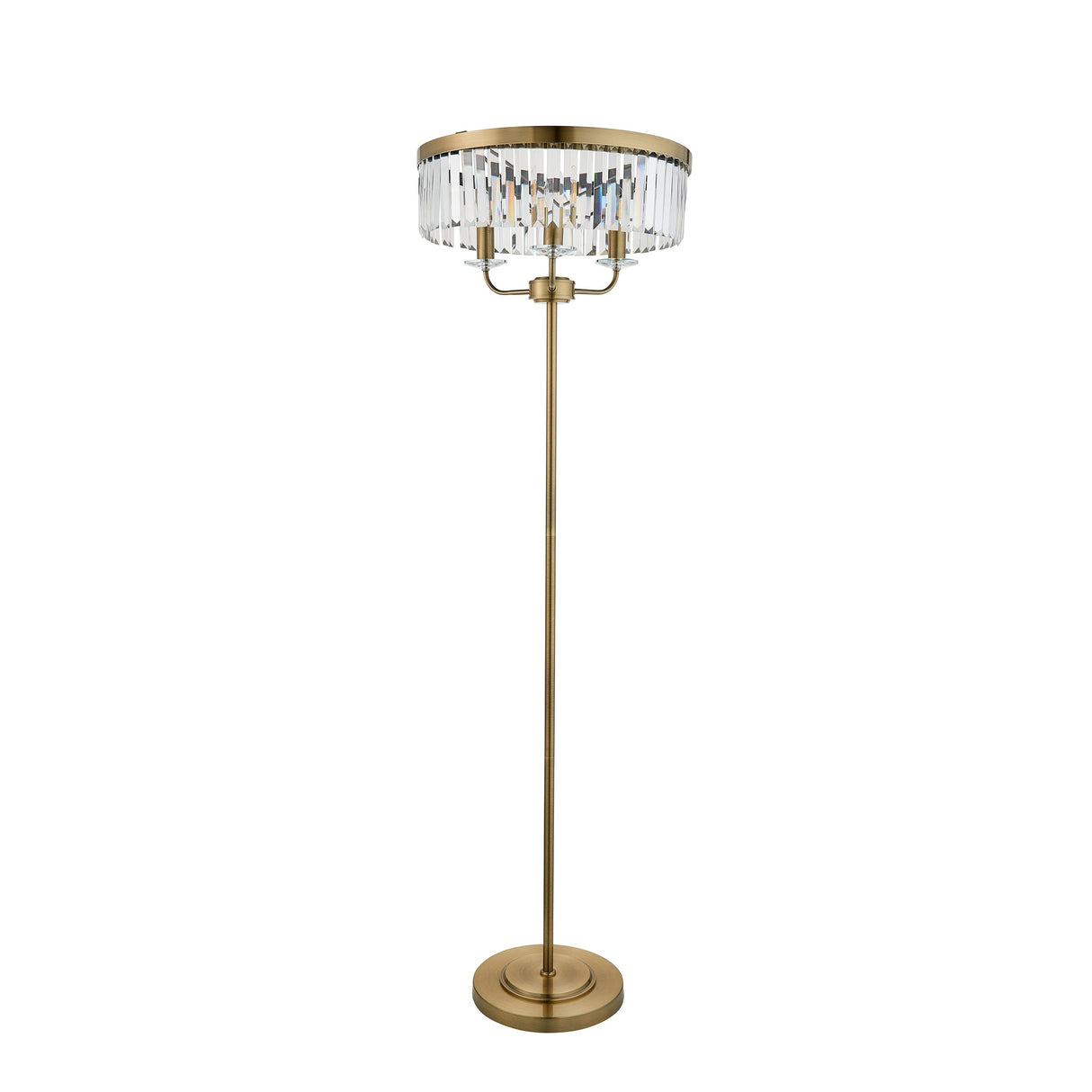 Calverdale Cut Floor Lamp - Antique Brass