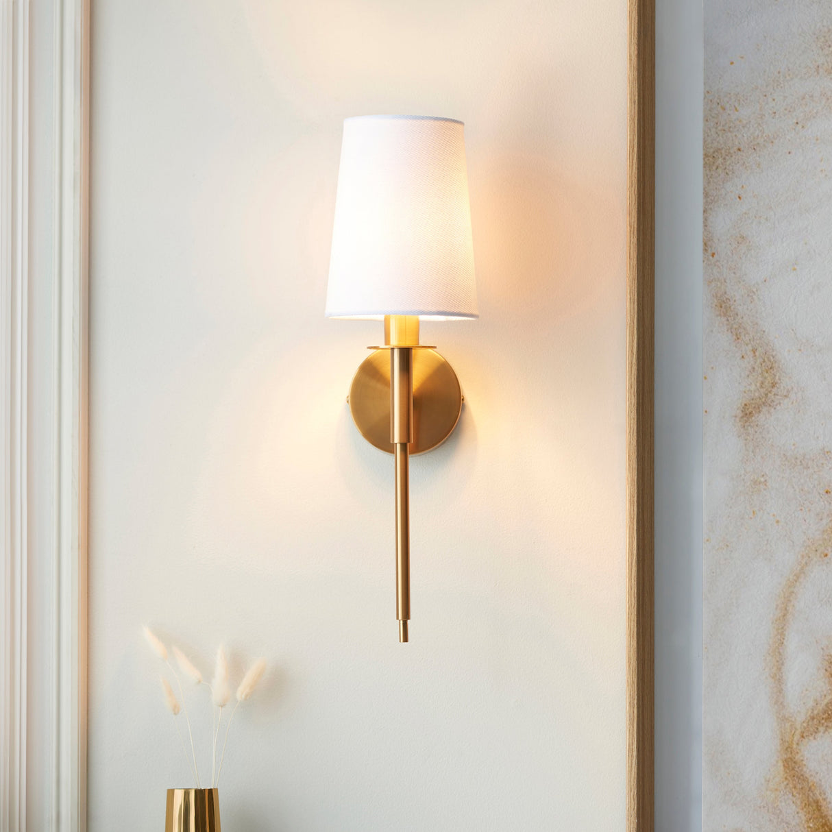 Elverton Vintage Wall Light - Brass White