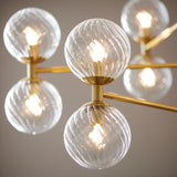 Mossgrove Twisted 12 Light Pendant - Brushed Aged Clear