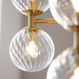 Mossgrove Twisted 12 Light Pendant - Brushed Aged Clear