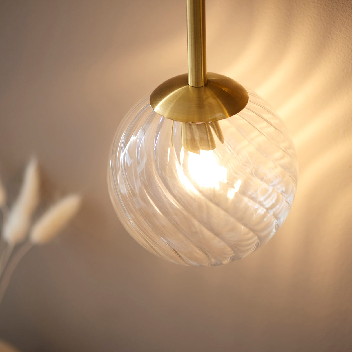 Mossgrove Twisted 2 Light Wall Light - Brushed Aged Brass