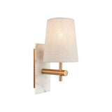 Fernhaven Vintage Tapered Wall Light - Brass White Marble