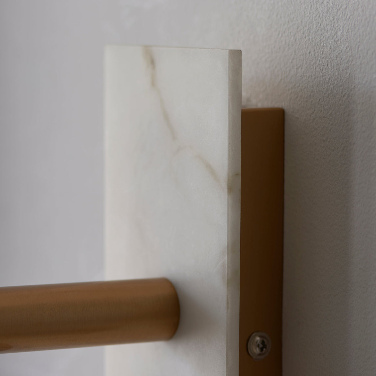 Fernhaven Vintage Tapered Wall Light - Brass White Marble