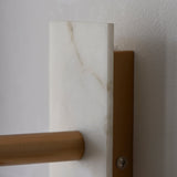 Fernhaven Vintage Tapered Wall Light - Brass White Marble