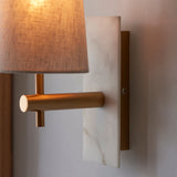 Fernhaven Vintage Tapered Wall Light - Brass White Marble