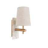 Fernhaven Vintage Tapered Wall Light - Brass White Marble