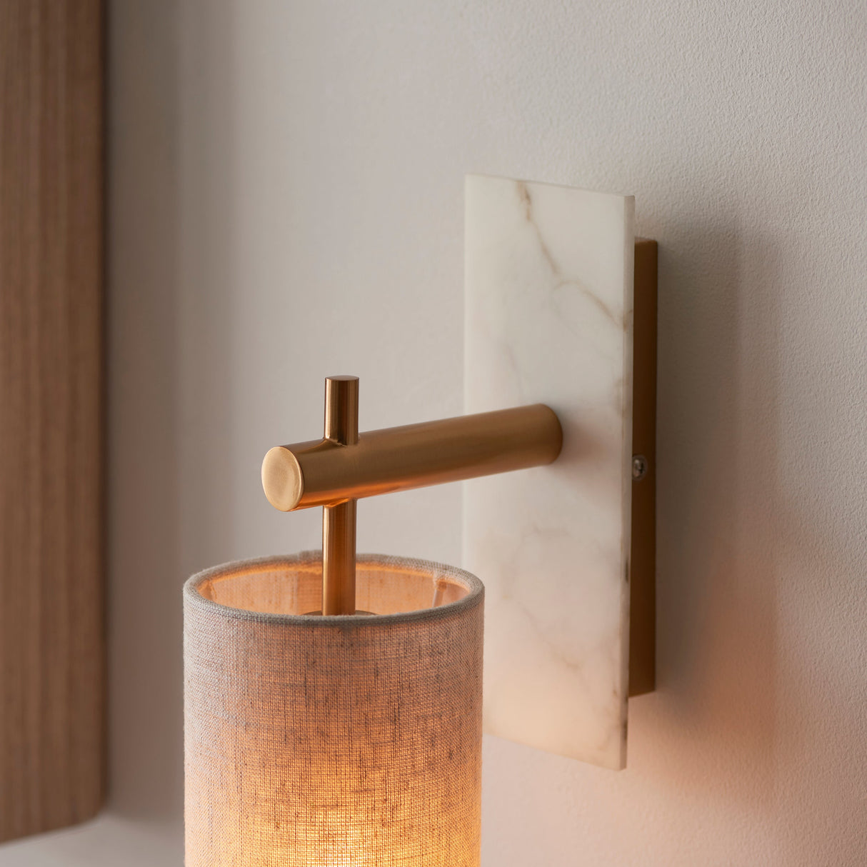Fernhaven Vintage Wall Light - Brass White Marble
