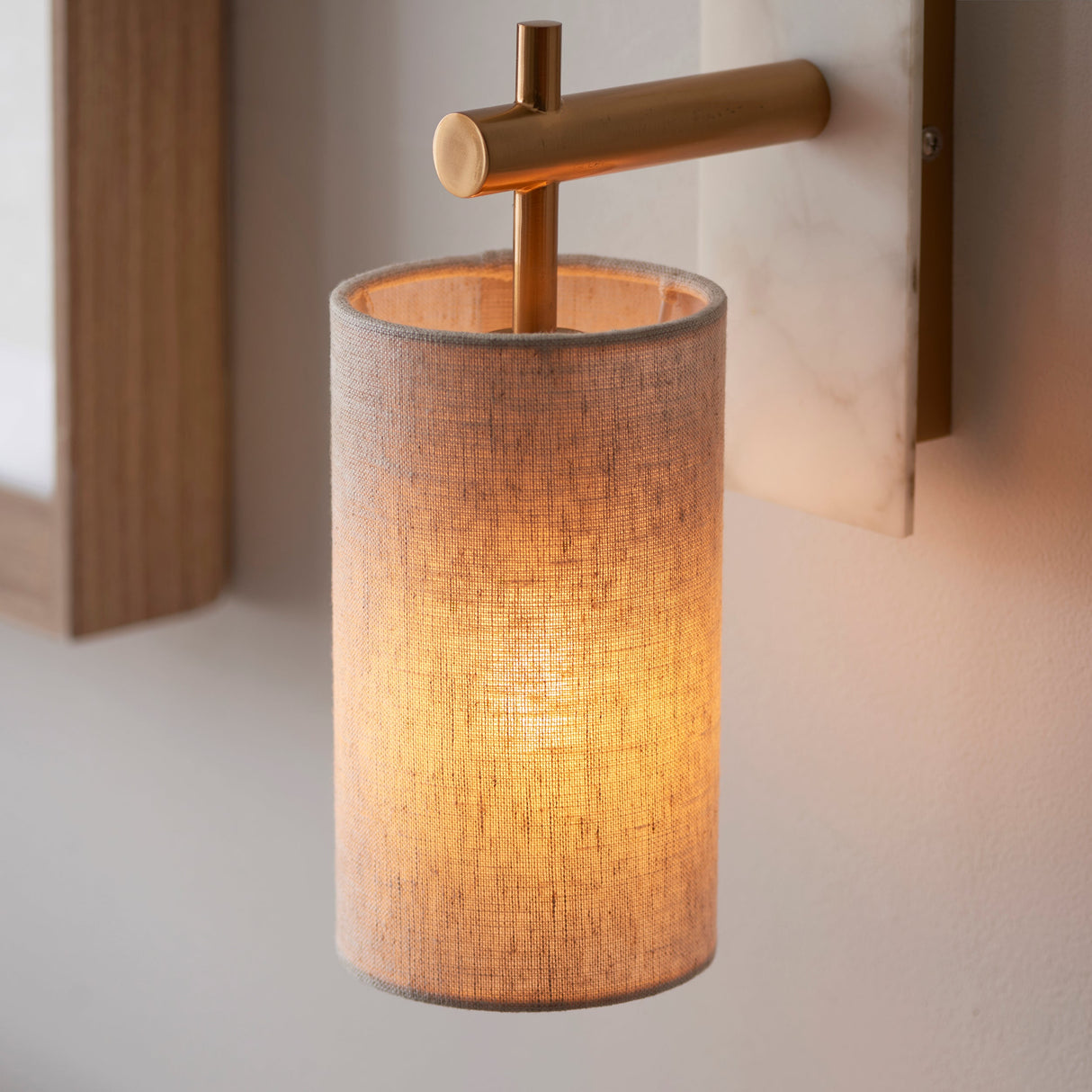 Fernhaven Vintage Wall Light - Brass White Marble