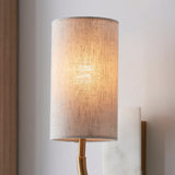 Fernhaven Vintage Curved Arm Wall Light - Brass White Marble