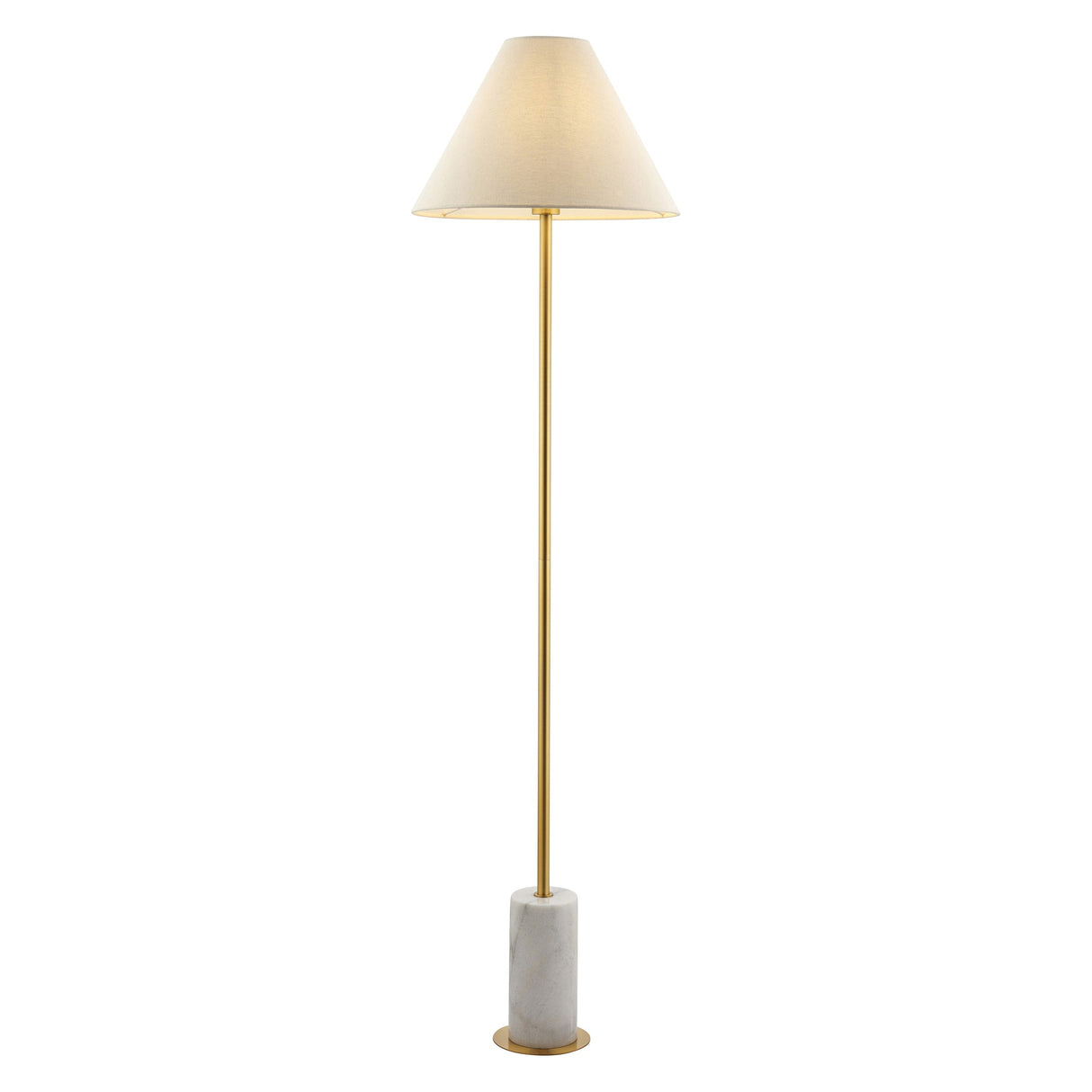 Fernhaven Fabric Floor Lamp - Brushed Aged Brass