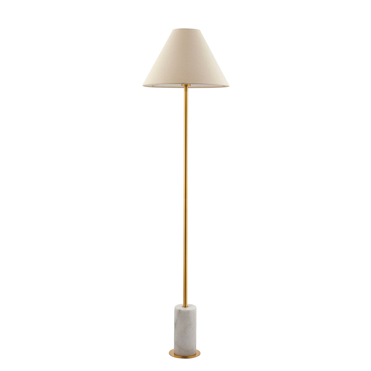 Fernhaven Fabric Floor Lamp - Brushed Aged Brass