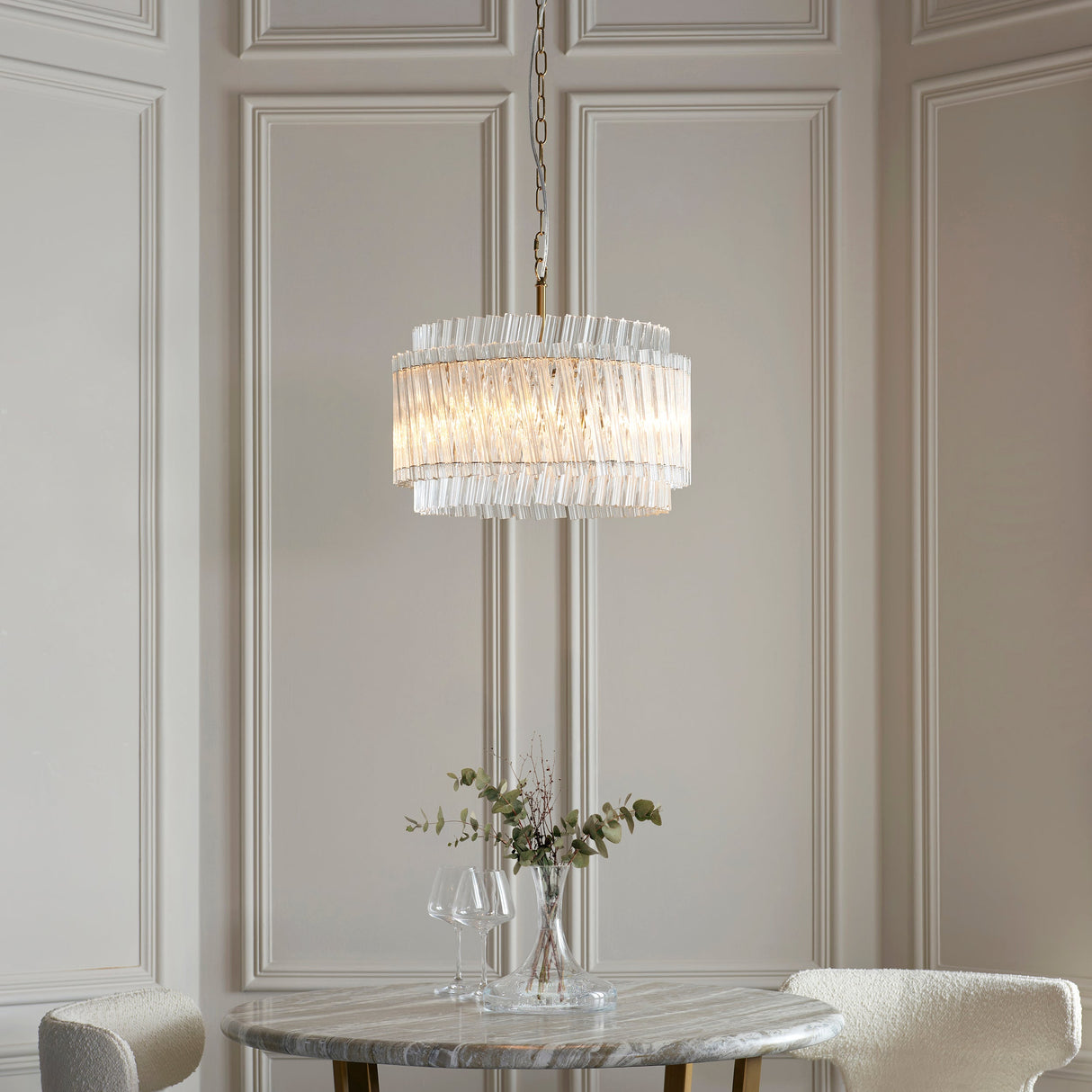 Nettlecote 3 Light Pendant - Brushed Aged Brass