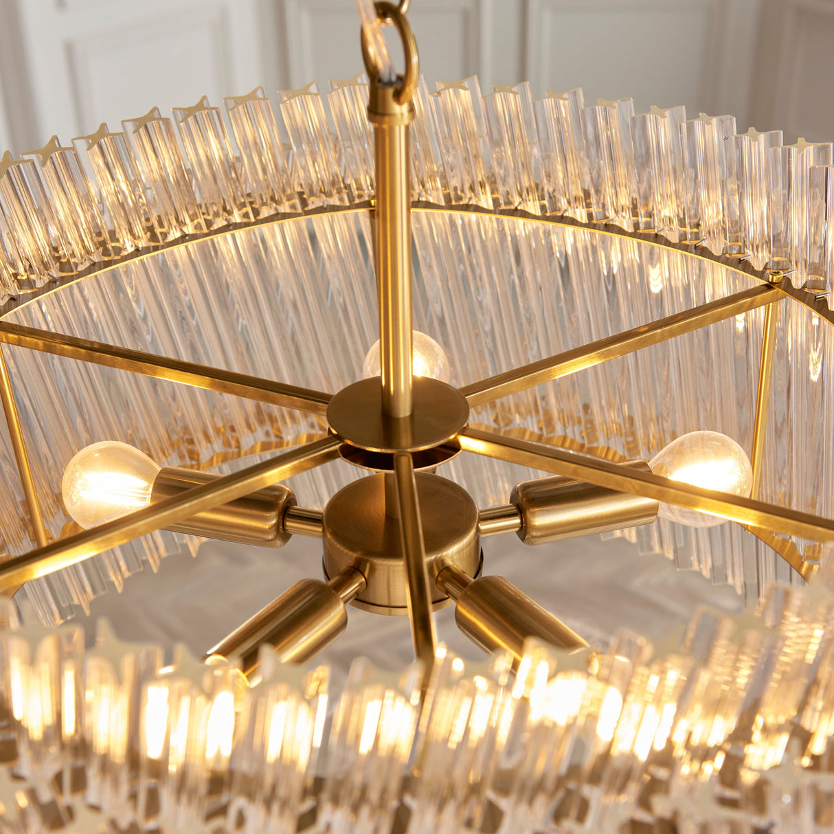 Nettlecote 5 Light Pendant - Brushed Aged Brass