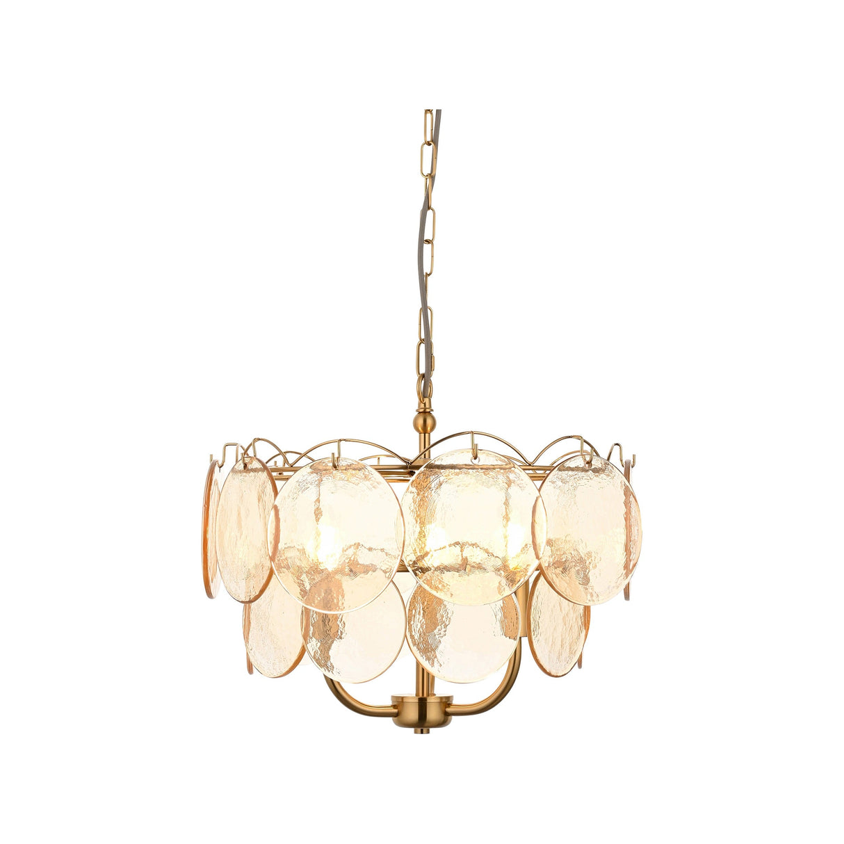 Ryewold Handmade Champagne 3 Light Pendant - Brushed Aged Brass