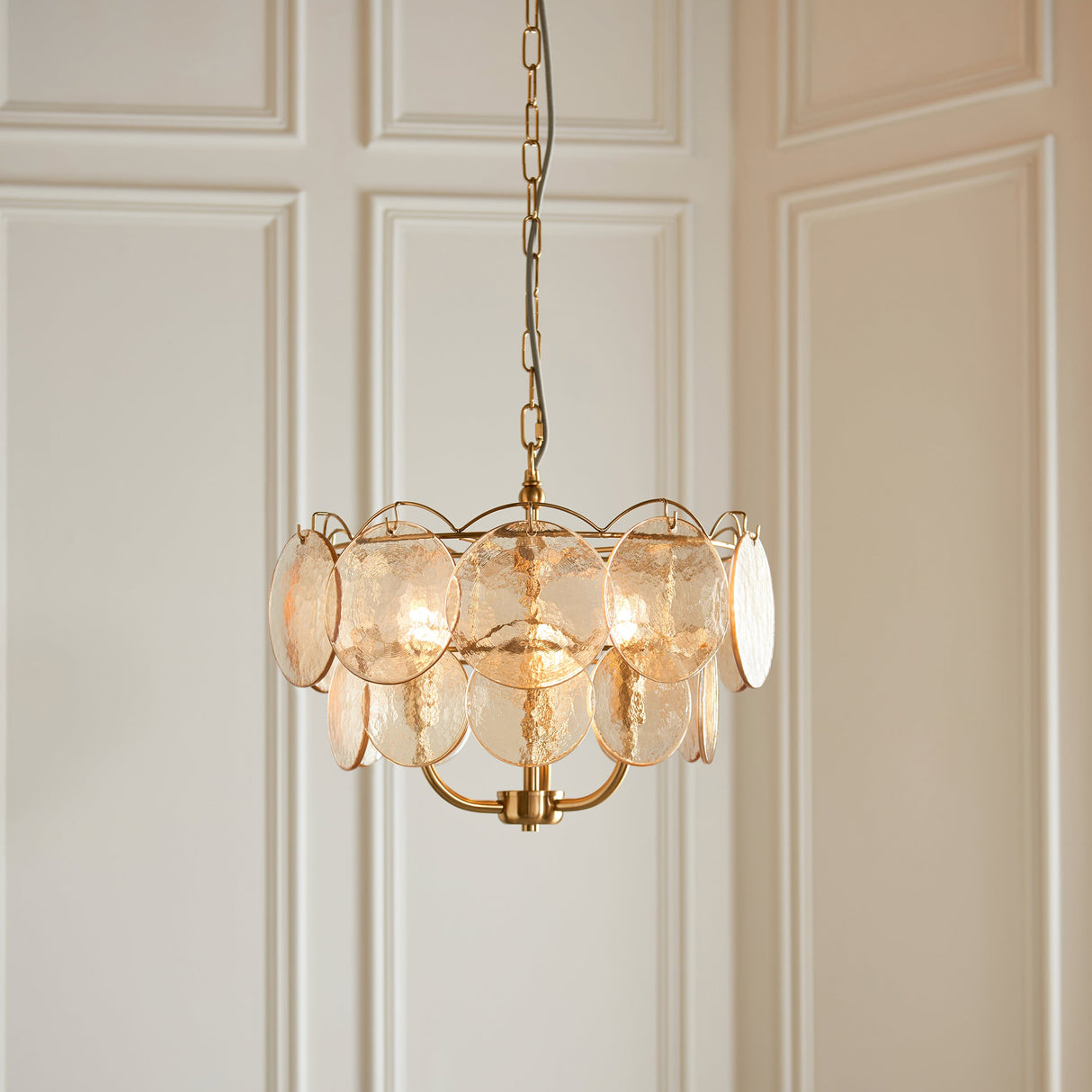 Ryewold Handmade Champagne 3 Light Pendant - Brushed Aged Brass