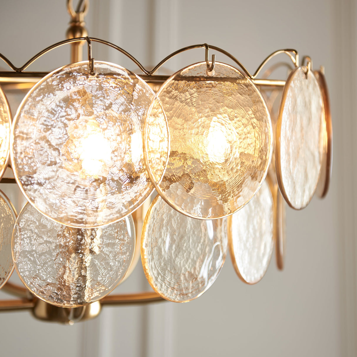 Ryewold Handmade Champagne 5 Light Pendant - Brushed Aged Brass