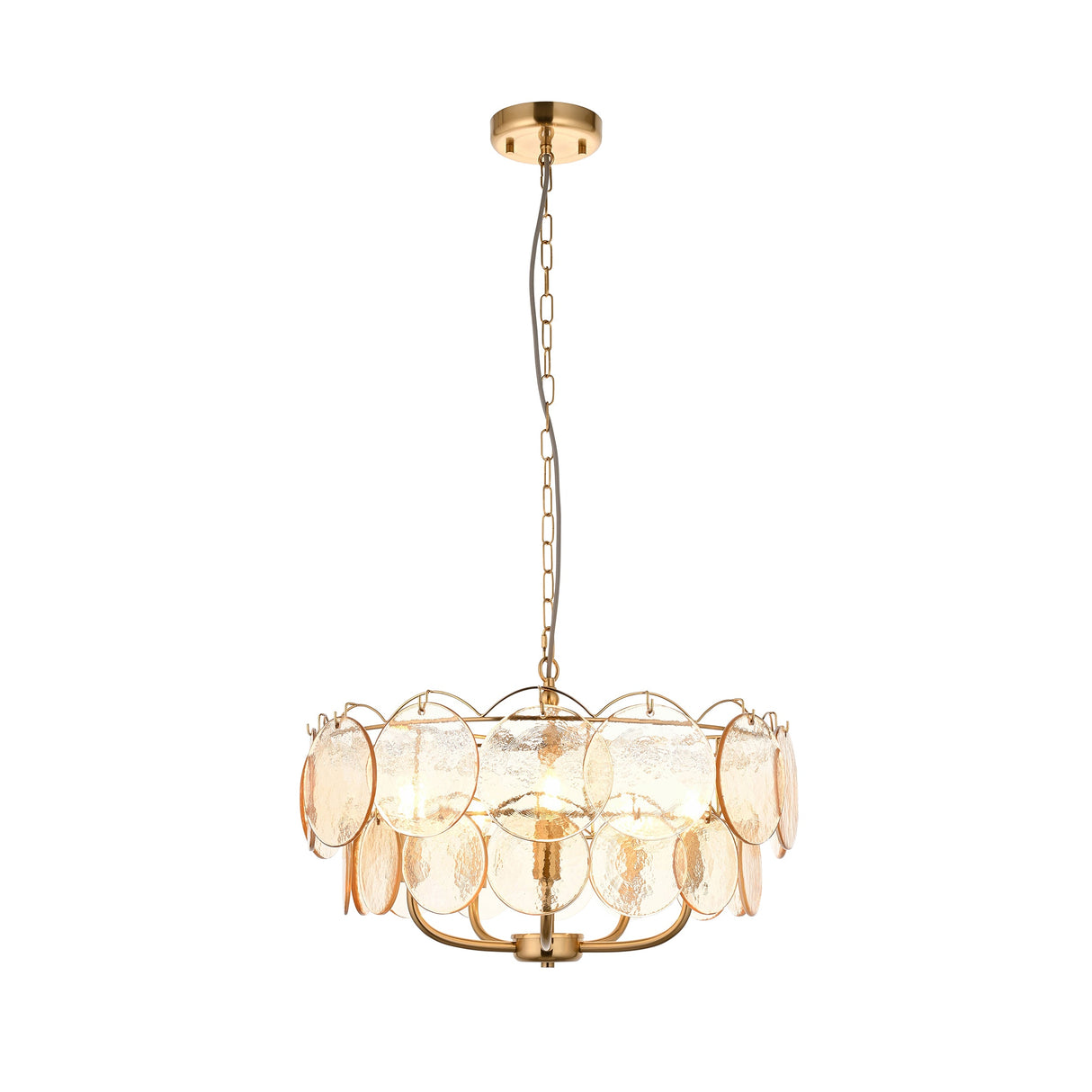Ryewold Handmade Champagne 5 Light Pendant - Brushed Aged Brass
