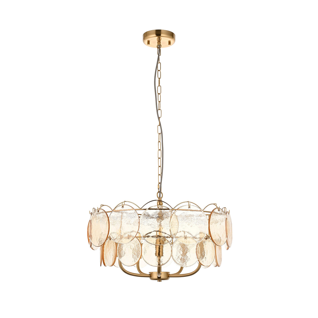 Ryewold Handmade Champagne 5 Light Pendant - Brushed Aged Brass