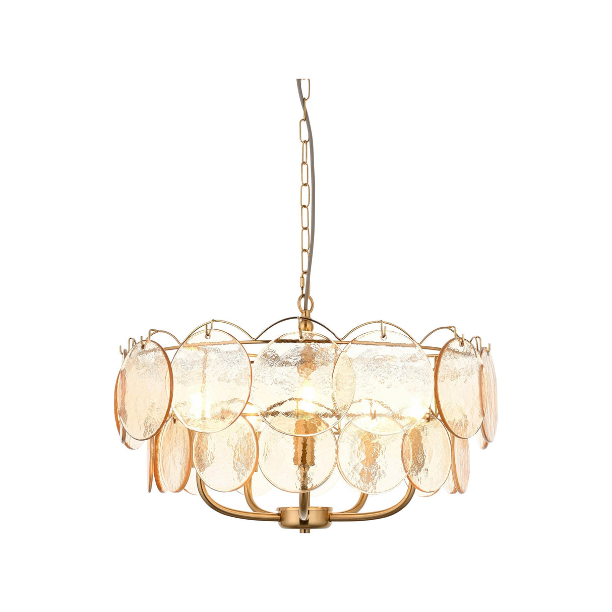 Ryewold Handmade Champagne 5 Light Pendant - Brushed Aged Brass