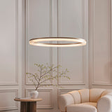 Ilmerton Ribbed Hoop LED Pendant - Brushed Gold Plated