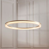 Ilmerton Ribbed Hoop LED Pendant - Brushed Gold Plated